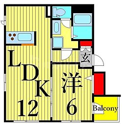 アプリ田端 1LDKの間取図画像