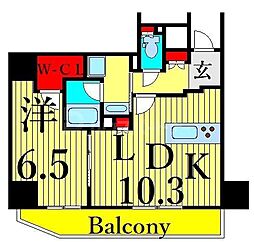 HY's上野松が谷 1LDKの間取図画像