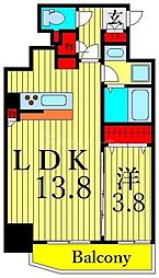 ジェノヴィア南千住スカイガーデン 1LDKの間取図画像