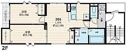 仮称マイユクール道灌山 2LDKの間取図画像