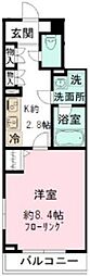 フェルメール 1Kの間取図画像