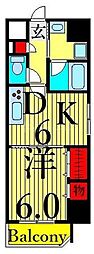 メゾンドレスポワール 1DKの間取図画像