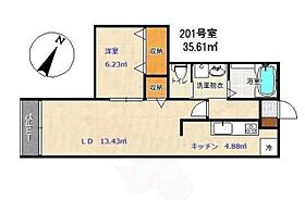 福岡県福岡市博多区諸岡３丁目（賃貸アパート1LDK・2階・35.61㎡） その2