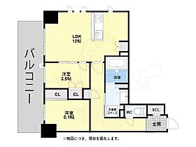 ブラントン薬院  ｜ 福岡県福岡市中央区薬院３丁目（賃貸マンション2LDK・12階・54.79㎡） その2