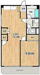 入友マンション 1LDKの間取図画像
