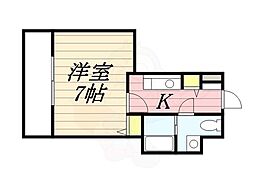 グリーンズ平尾 1Kの間取図画像