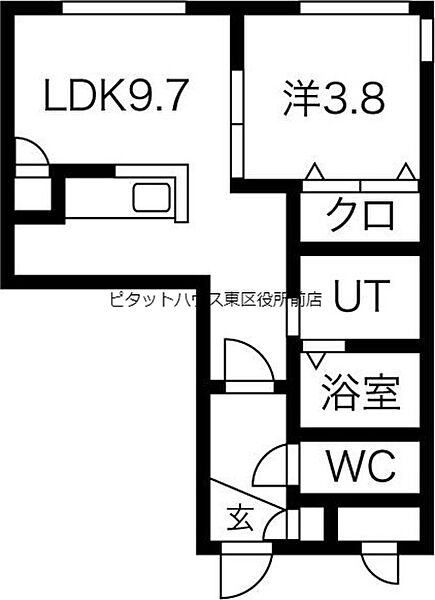 北海道札幌市中央区南二条西18丁目(賃貸マンション1LDK・1階・33.54㎡)の写真 その2