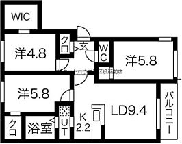 L’Orangeオランジュ 201 ｜ 北海道札幌市東区北十八条東5丁目（賃貸マンション3LDK・2階・64.71㎡） その2
