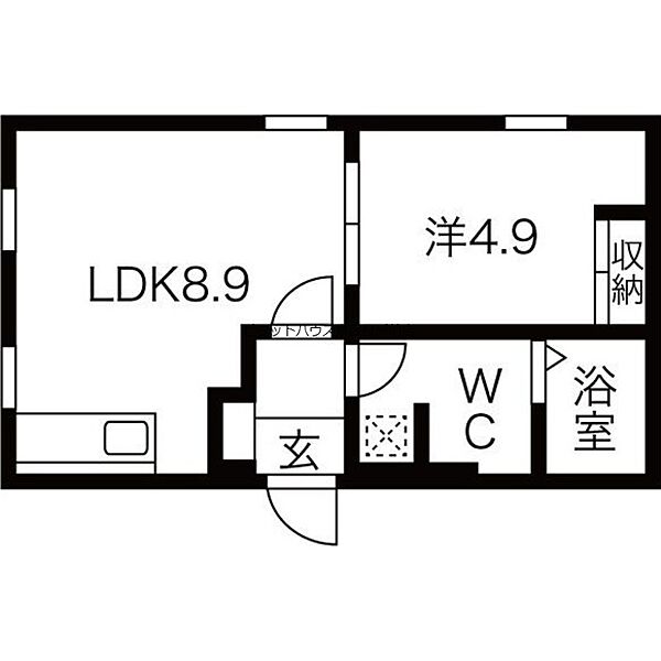 北海道札幌市東区北二十条東12丁目(賃貸アパート1LDK・2階・31.84㎡)の写真 その2