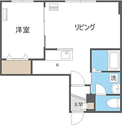 リージェントS札幌 2階1LDKの間取り