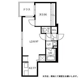ARISTO北7条(アリスト北7条) 1階1LDKの間取り