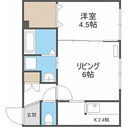 エルム時館(エルムジカン) 4階1LDKの間取り