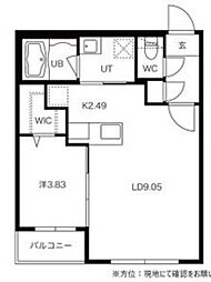 ARISTO北7条(アリスト北7条) 3階1LDKの間取り