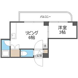 フジコーポ 5階1DKの間取り