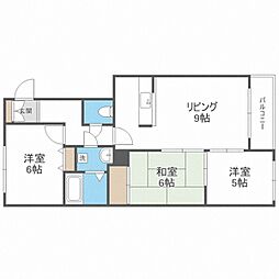 ロイヤル東苗穂5 3LDKの間取図画像