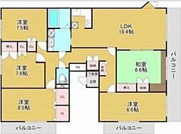メゾンドゥプラトー 5LDKの間取図画像
