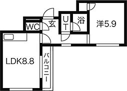 シェ・モア 1LDKの間取図画像
