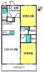 センカ 1階2LDKの間取り