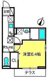 エストリヴィエール東川口 1Kの間取図画像