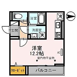 K.LAGOON ワンルームの間取図画像