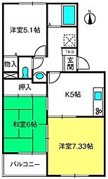 ボナール 3DKの間取図画像