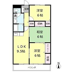 ファミリー・ピア越谷 3LDKの間取図画像