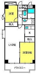 ヒルトップ東川口 2LDKの間取図画像