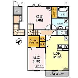 Take-2 2LDKの間取図画像