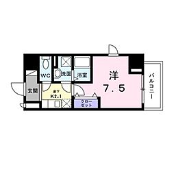 スアヴィス鳩ヶ谷 1Kの間取図画像