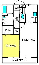 サンライズ蒲生 1LDKの間取図画像