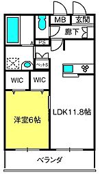 メゾンアーバン2 1LDKの間取図画像