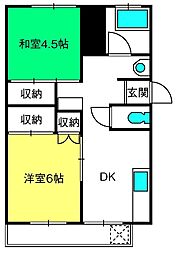 長堀マンション 2DKの間取図画像