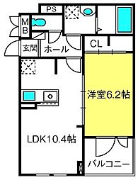 マグノーリエ 1LDKの間取図画像