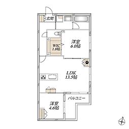 Casa Rootis 2LDKの間取図画像