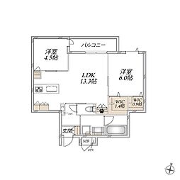 Casa Rootis 2LDKの間取図画像