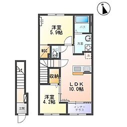 エトワール キリ 2LDKの間取図画像