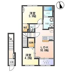 エトワール キリ 2LDKの間取図画像