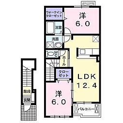 クローバー 2LDKの間取図画像