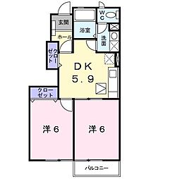 ビオラメゾンS 2DKの間取図画像