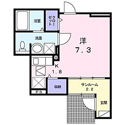 イリーデ ワンルームの間取図画像