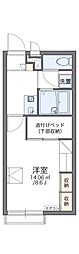 レオパレスマーブルハウス14 1Kの間取図画像