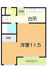 プペットHAGA 1Kの間取図画像