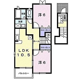 サン・アベニューC 2LDKの間取図画像