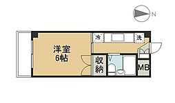 上杉サニーコーポA 1Kの間取図画像