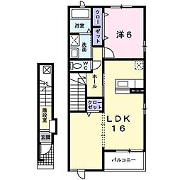 シル・ビサール 1LDKの間取図画像