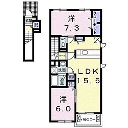 ピースヴィラ袋原南VI 2階