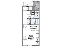 レオパレス仙港B 1Kの間取図画像