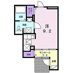 カーサプリマベーラ ワンルームの間取図画像