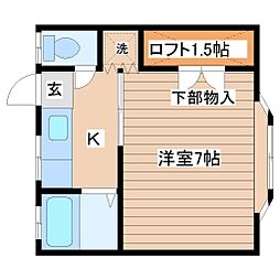 ファミールニシムラ 1Kの間取図画像
