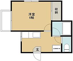 フルールメゾン 1Kの間取図画像